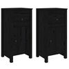 vidaXL Sideboards 2 pcs Black 40x35x80 cm Solid Wood Pine
