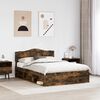 vidaXL Bed Frame Smoked Oak 160 x 200 cm Solid Pine Wood