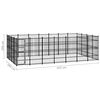 vidaXL Outdoor Dog Kennel Steel 25.8 m&sup2;