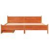 vidaXL Bed Frame without Mattress Wax Brown 200x200 cm Solid Wood Pine