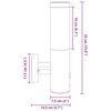 vidaXL Outdoor Wall Light Silver 15 x 7.5 x 33 cm Stainless steel