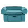 vidaXL Dog Sofa with Storage Turquoise 75 x 50 x 38cm Plush