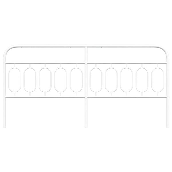 vidaXL Metal Replace Headboard White 200 cm