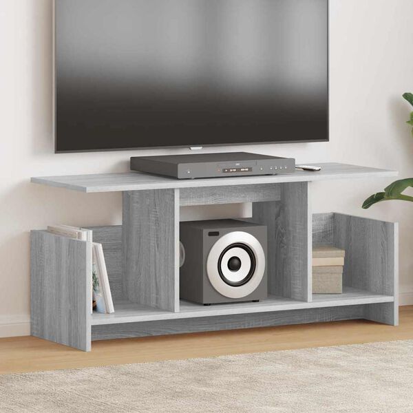 vidaXL TV Stand Grey Sonoma 102 x 35 x 45 cm Engineered Wood