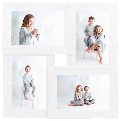 vidaXL Collage Photo Frame for 4x(10x15 cm) Picture White MDF