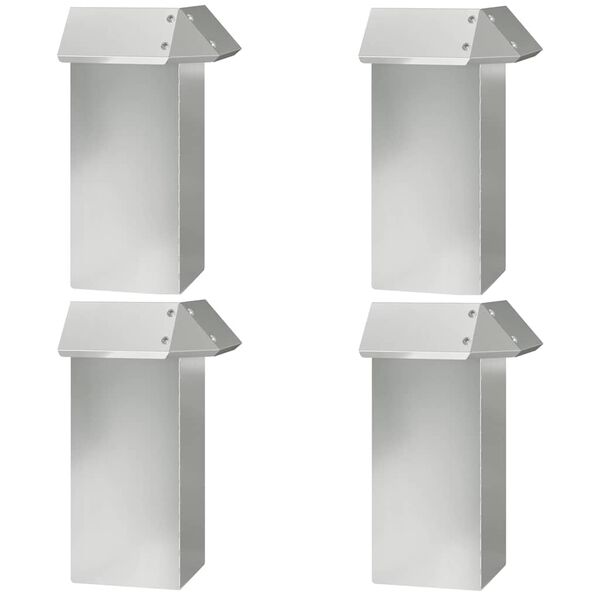 vidaXL Snail Fence 4 pcs Silver 13.5 x 13.5 x 25 cm Galvanised Steel