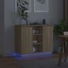 vidaXL LED Sideboard Sonoma Oak 90 x 32 x 75 cm Engineered Wood