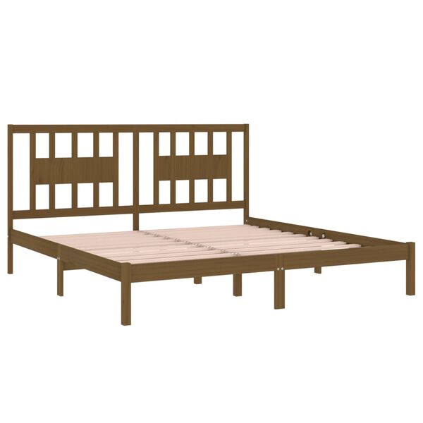 vidaXL Bed Frame without Mattress Honey Brown Solid Wood 200x200 cm (810040+818693)