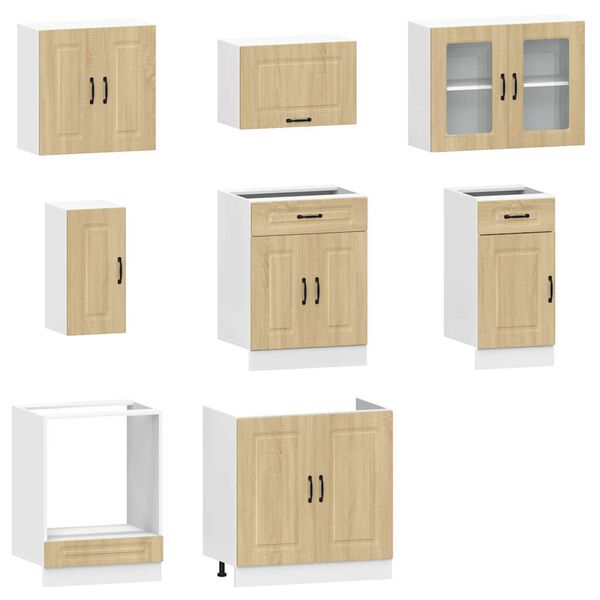 vidaXL 8 Piece Kitchen Cabinet Set Kalmar Sonoma Oak Engineered Wood