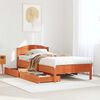 vidaXL Bed Frame without Mattress Wax Brown 100x200 cm Solid Wood Pine