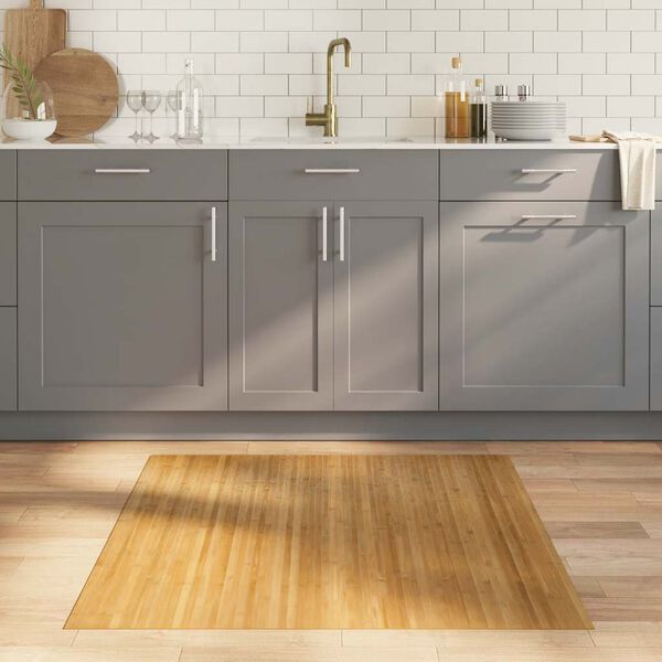 vidaXL Rug Square Nature 100x100 cm Bamboo