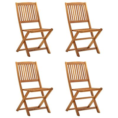 Vidaxl Folding Outdoor Chairs 4 Pcs, Outdoor Wooden Folding Chairs With Arms