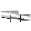 vidaXL Metal Bed Frame without Mattress with Footboard Black 193x203cm