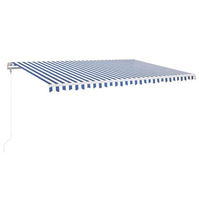 vidaXL Automatic Retractable Awning 500x350 cm Blue and White