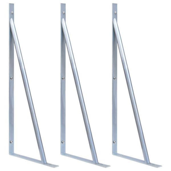 vidaXL Support Brackets for Fence Post 3 pcs Galvanised Steel