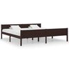 vidaXL Bed Frame without Mattress Solid Pinewood Dark Brown 200x200 cm