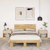 vidaXL Bed Frame with Headboard without Mattress 120x200 cm Solid Wood Oak
