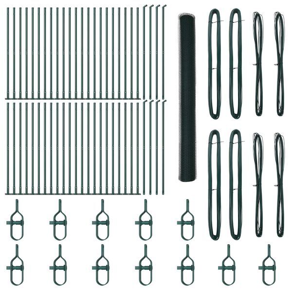 vidaXL Fence Post Green 100 x 1.4 m (25 mm mesh) Steel and PVC