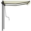 vidaXL Manual Retractable Awning with LED 3.5x2.5 m Cream