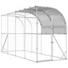 vidaXL Against Wall Chicken Coop Silver 400 x 100 x 215 cm