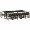 vidaXL 11 Piece Garden Dining Set with Cushions Brown Poly Rattan