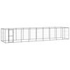 vidaXL Outdoor Dog Kennel Steel 21.78 m²