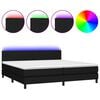 vidaXL Box Spring Bed with Mattress&LED Black 200x200cm Fabric