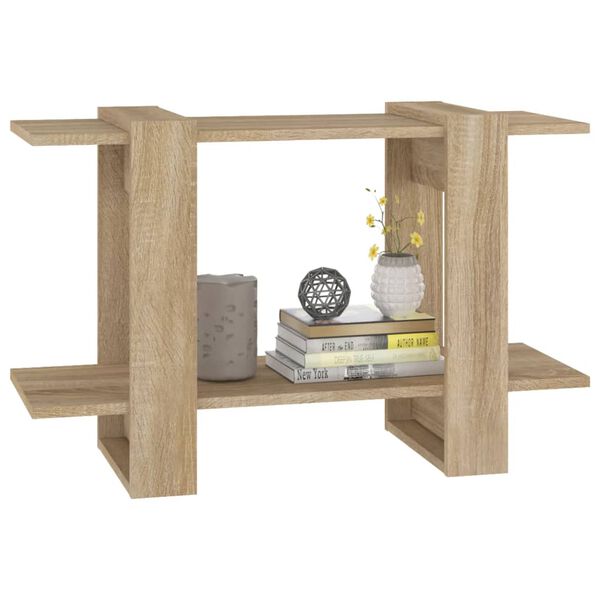 vidaXL Book Cabinet/Room Divider Sonoma Oak 80x30x51 cm