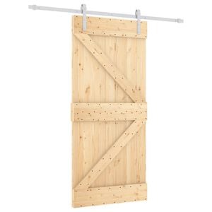 vidaXL Sliding Door with Hardware Set 95x210 cm Solid Wood Pine