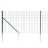 vidaXL Wire Mesh Fence with Spike Anchors Green 1x25 m
