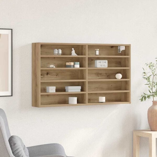 vidaXL Display Cabinet Artisan Oak 100 x 15 x 58 cm Engineered Wood