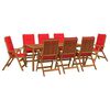 vidaXL 9-Piece Garden Dining Set Natural Solid Acacia Wood