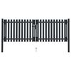 vidaXL Double Door Fence Gate Steel 300x75 cm Anthracite