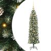 vidaXL Artificial Slim Christmas Tree Green and White 150 cm