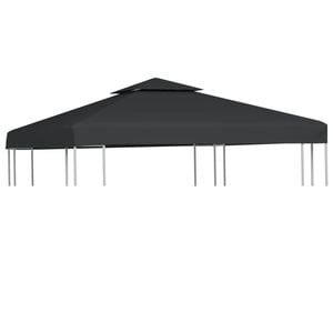 vidaXL Gazebo Cover Canopy Replacement 310 g / m&sup2; Dark Grey 3 x 3 m