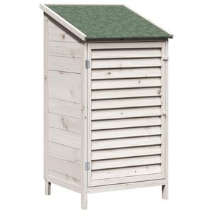 vidaXL Garden Shed with Roof White 59 x 56 x 113.5 cm Solid Fir Wood