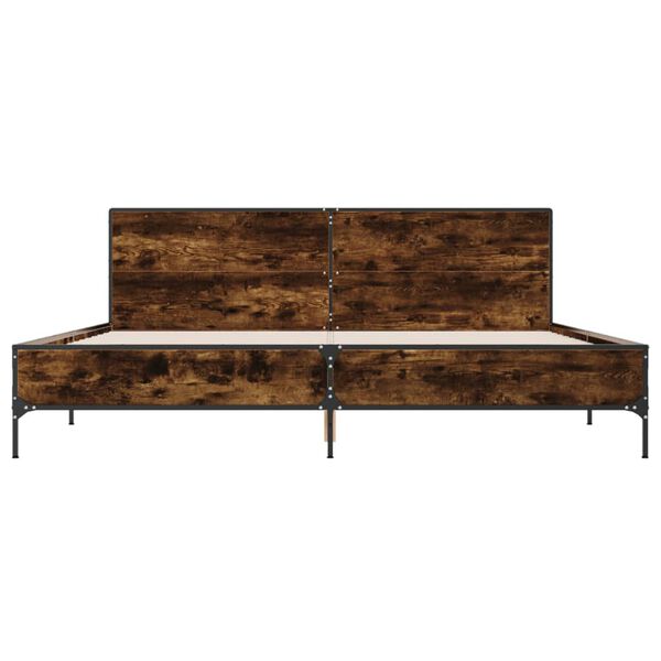 vidaXL Bed Frame without Mattress Smoked Oak 200x200 cm