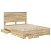 vidaXL Bed Frame with Drawer Sonoma Oak 140 x 190 cm Engineered Wood