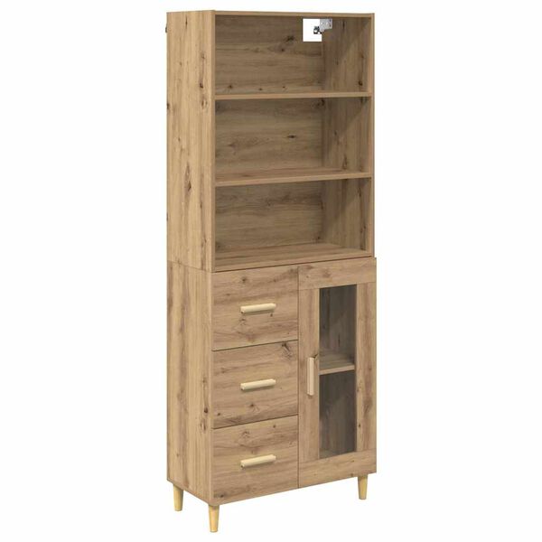 vidaXL Highboard Artisan Oak 69.5 x 34 x 180 cm Engineered Wood