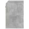 vidaXL Bedside Cabinet with LED Lights Wall-mounted Concrete Grey