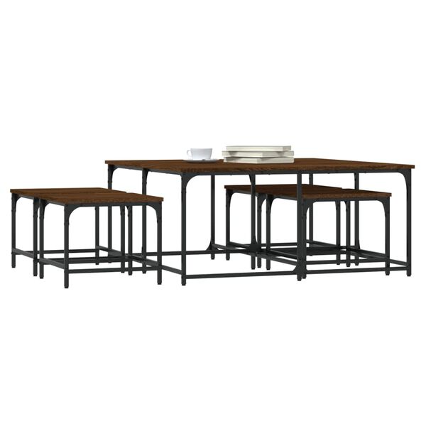 vidaXL Nesting Coffee Tables 5 pcs Brown Oak Engineered Wood