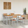 vidaXL Garden Dining Set 5 pcs Grey Solid Acacia Wood