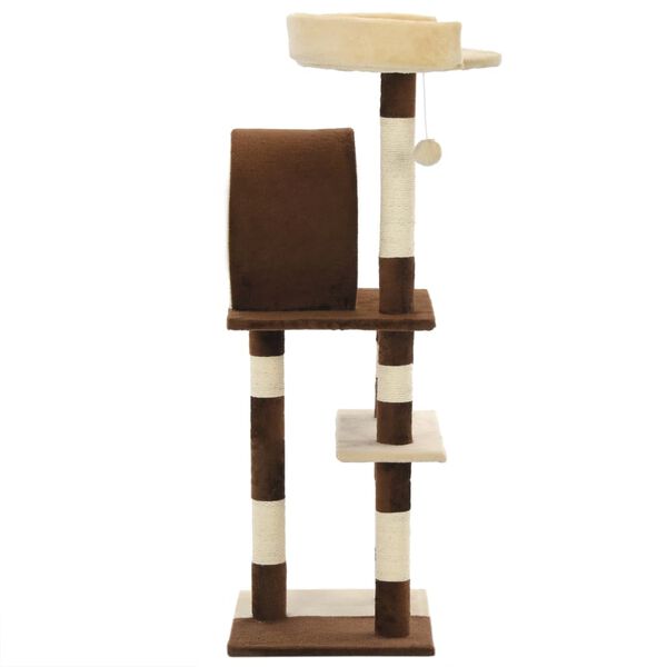 vidaXL Cat Tree with Sisal Scratching Posts 127 cm Beige and Brown