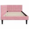 vidaXL Corner Bed Frame with Headboard Pink 90 x 200 cm Velvet