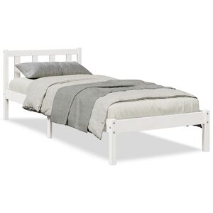vidaXL Extra Long Bed Frame without Mattress White 90x220 cm Solid Wood Pine