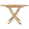 vidaXL Folding Garden Table Ø 120 cm Solid Teak Wood