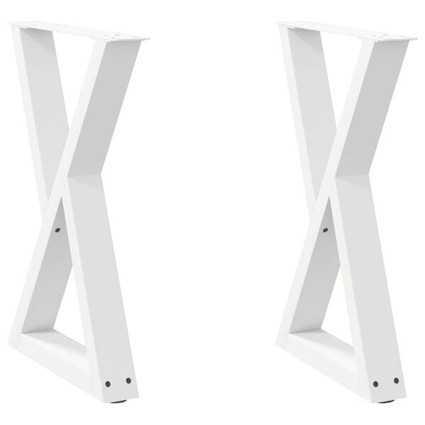 vidaXL Dining Table Legs 2 pcs White 60x(72-73.3) cm Steel