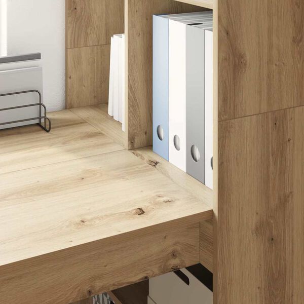 vidaXL Desk with Shelf Artisan Oak 122 x 67 x 145 cm Engineered Wood