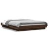 vidaXL Bed Frame with LED Lights without Mattress Brown Oak 120x190cm