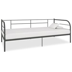 vidaXL DayBed Frame without Mattress Grey Metal 90x200 cm
